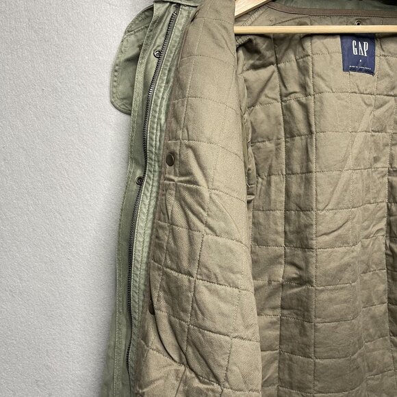 GAP Women's Green Military Sherpa Lined Parka Coat Jacket Small - Picture 6 of 9